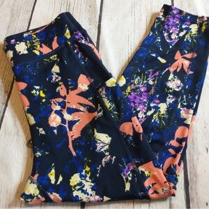 POP Fit Blue and Pink Floral Leggings